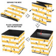 Bee Cartoons And Honeycomb On Yellow White Stripe Storage Bin Storage Cube