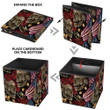 Embroidery Skulls Roses Flowers Brass Knuckles American Flag Storage Bin Storage Cube