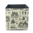 Retro Typography Design With Mountain Campfire Hiker Storage Bin Storage Cube