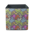 Artwork With Psychedelic Abstract Patterns On Grey Background Storage Bin Storage Cube