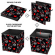Human Skull In Glasses And Red Heart Storage Bin Storage Cube