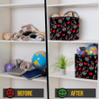 Human Skull In Glasses And Red Heart Storage Bin Storage Cube