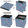 Hippie Style Sunflowers Outline Drawn In Turquoise And Pink Storage Bin Storage Cube