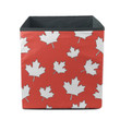 Canada Day Pattern In Red And White Maple Leaves Storage Bin Storage Cube