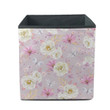 Theme Spring With White Roses Purple Pyrethrums Small Roses And Flying Butterflies Storage Bin Storage Cube
