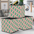 Design Hand Drawn Green Cactus On Pink Background Storage Bin Storage Cube
