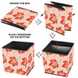 Motifs Watercolor Red Maple Leaves On Pink Background Storage Bin Storage Cube