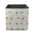 Hand Drawn Cute Papillon Breed Dog And Puppy Storage Bin Storage Cube