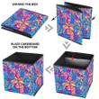 Colorful Magic Mushrooms Doodle Pattern In Hippie Style Storage Bin Storage Cube