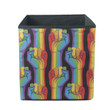 Rainbow Striped Hand Showing Fist Raised Gay Pattern Storage Bin Storage Cube