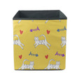 Abstract Hand Drawing Cute Cats Hearts And Fishbones Storage Bin Storage Cube