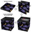 Clouds Moon And Stars Isolated On Black Background Storage Bin Storage Cube
