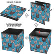 Cute Cats Faces Cartoon On Blue Storage Bin Storage Cube