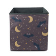 Moon And Black Bat In Starry Night Sky Storage Bin Storage Cube