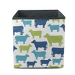 Blue Green And Navy Cow Silhouette Storage Bin Storage Cube