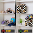 Human Skull With Glasses And Gold Tropical Leaves Storage Bin Storage Cube