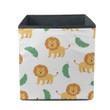Wild Animal Lion And Tropical Banana Leaves Storage Bin Storage Cube
