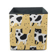 Spotted Cats On A Yellow Background Storage Bin Storage Cube