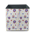 Beautiful Icons In American Style With Hats Fireworks Stars And Balloons Storage Bin Storage Cube