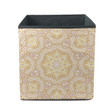 Portuguese Tile Mandala Ornament WIth Yellow And Beige Floral Storage Bin Storage Cube