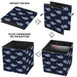 Lovely Cartoon Baby Whale On Navy Spotted Background Design Storage Bin Storage Cube