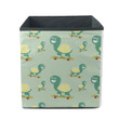 Happy Little Green Turtle Play Skateboarding Storage Bin Storage Cube