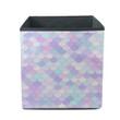 Multicolor Backdrop With Rainbow Scales Kawaii Mermaid Princess Pattern Storage Bin Storage Cube