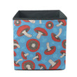 Shiitake Mushrooms Psychedelic Light Blue Background Design Storage Bin Storage Cube