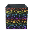 Hand Drawn Valentine Grunge Neon Hearts In Lgbt Flag Color Storage Bin Storage Cube