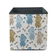 Poodle Dogs And Bone On A White Background Storage Bin Storage Cube