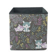Cute Wolf Kids In Colorful Leaves And Sprigs Storage Bin Storage Cube