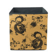 Cool Black Chineses Dragons And Flowers Storage Bin Storage Cube