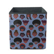 Illustration Portraits Of African Girls On Blue Background Storage Bin Storage Cube