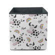 Cartoon Cow And Rainbows On White Storage Bin Storage Cube