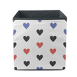 Geometric Hearts Pattern Red And Blue Love Valentine's Day Background Storage Bin Storage Cube