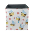 Natural Spring Cute Cartoon Bees And Red Flowers Storage Bin Storage Cube
