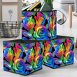 Happy Valentine's Day Pattern With Multicolored Roses On Black Background Storage Bin Storage Cube