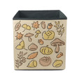 Creative Pastel Illustration Outline Of Mushrooms And Leaves Storage Bin Storage Cube