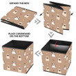 Cartoon Bulldog And Heart On Brown Background Storage Bin Storage Cube