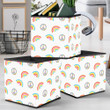 Colorful Hippie Pattern With Rainbow And Peace Symbol Storage Bin Storage Cube