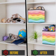 Abstract Wavy Pattern With Outline Monochrome Pastel Rainbow Tones Storage Bin Storage Cube