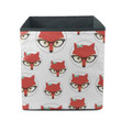 Red Lady Fox Face Wear Glass In Circle Frame On White Design Storage Bin Storage Cube