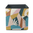 Modern Collage Floral Leaves And Pastel Shapes Storage Bin Storage Cube