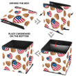 Biscuit With The Flag Of USA For Valentines On White Background Storage Bin Storage Cube