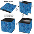 Blue Stylized Flower Mandala Elements Storage Bin Storage Cube