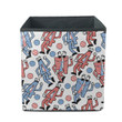 Funny Cartoon Number Four Character Dancing In Flag Pattern Storage Bin Storage Cube