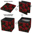 Amazing Red Roses And Green Leaves On Dark Background Design Storage Bin Storage Cube