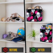 Human Skull With Red Rose And Peony Storage Bin Storage Cube