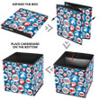 USA Elections Glossy Buttons Icon Pattern On Blue Background Storage Bin Storage Cube