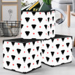 Dog Silhouette With Bone On The Collar Isolated Background Storage Bin Storage Cube